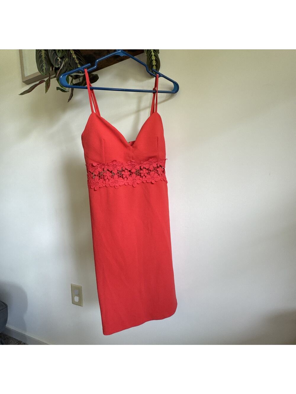 Women's IRIS Red Bodycon Sweetheart Neck Strappy Dress Sleeveless Size L